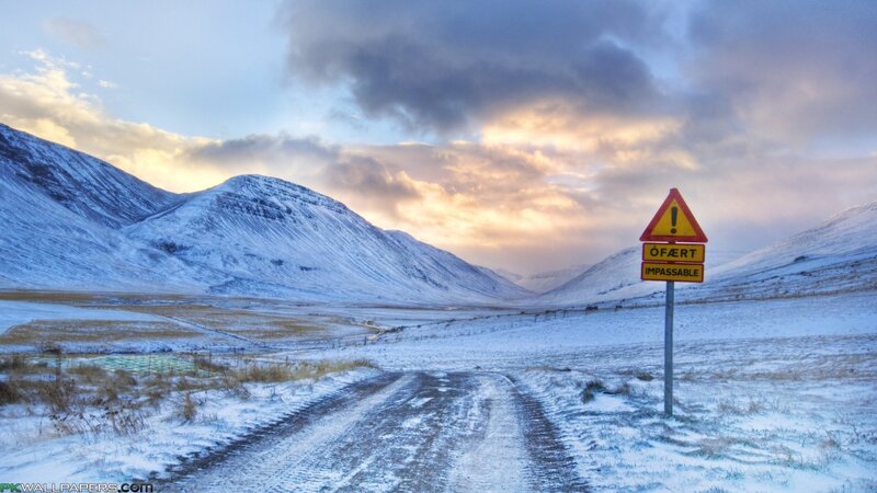 Snowy Mountain Road — White