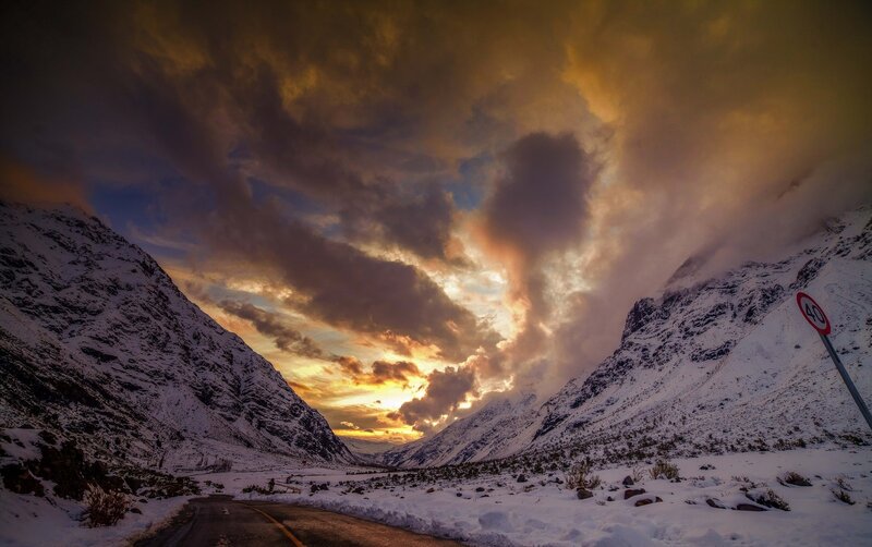 Snowy Mountain Road — Yellow