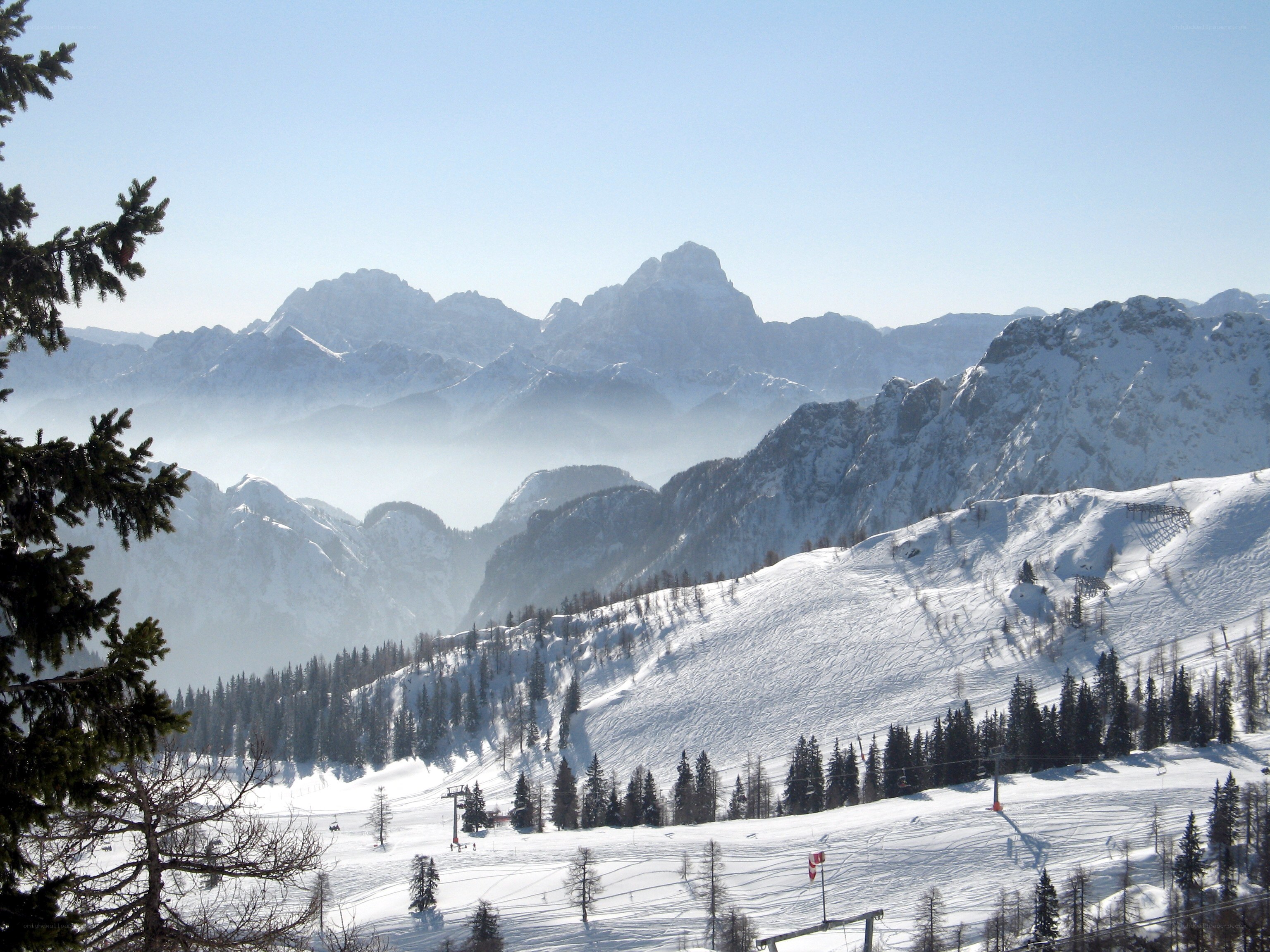 snowy mountain ski resort