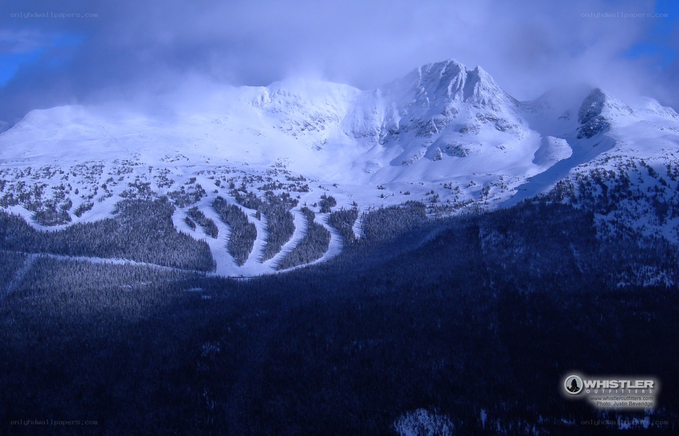 snowy mountain ski resort