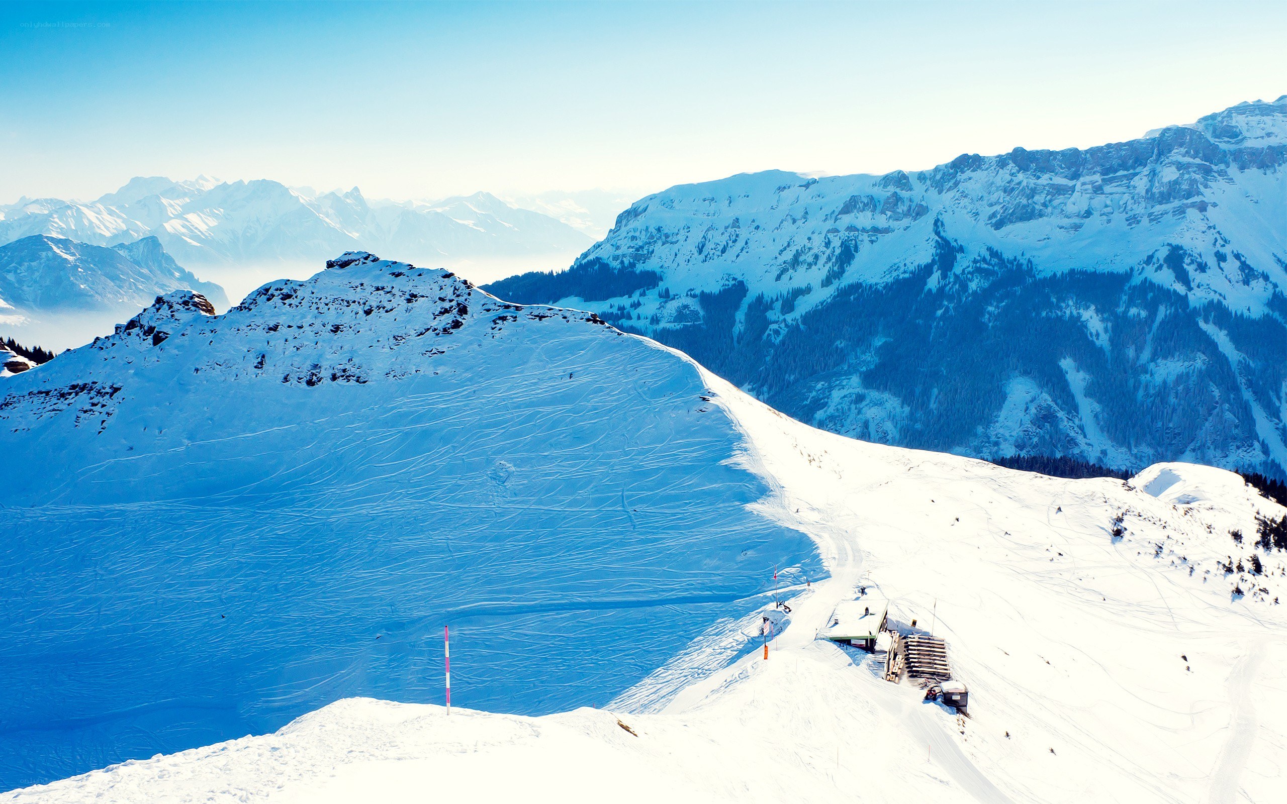 snowy mountain ski resort