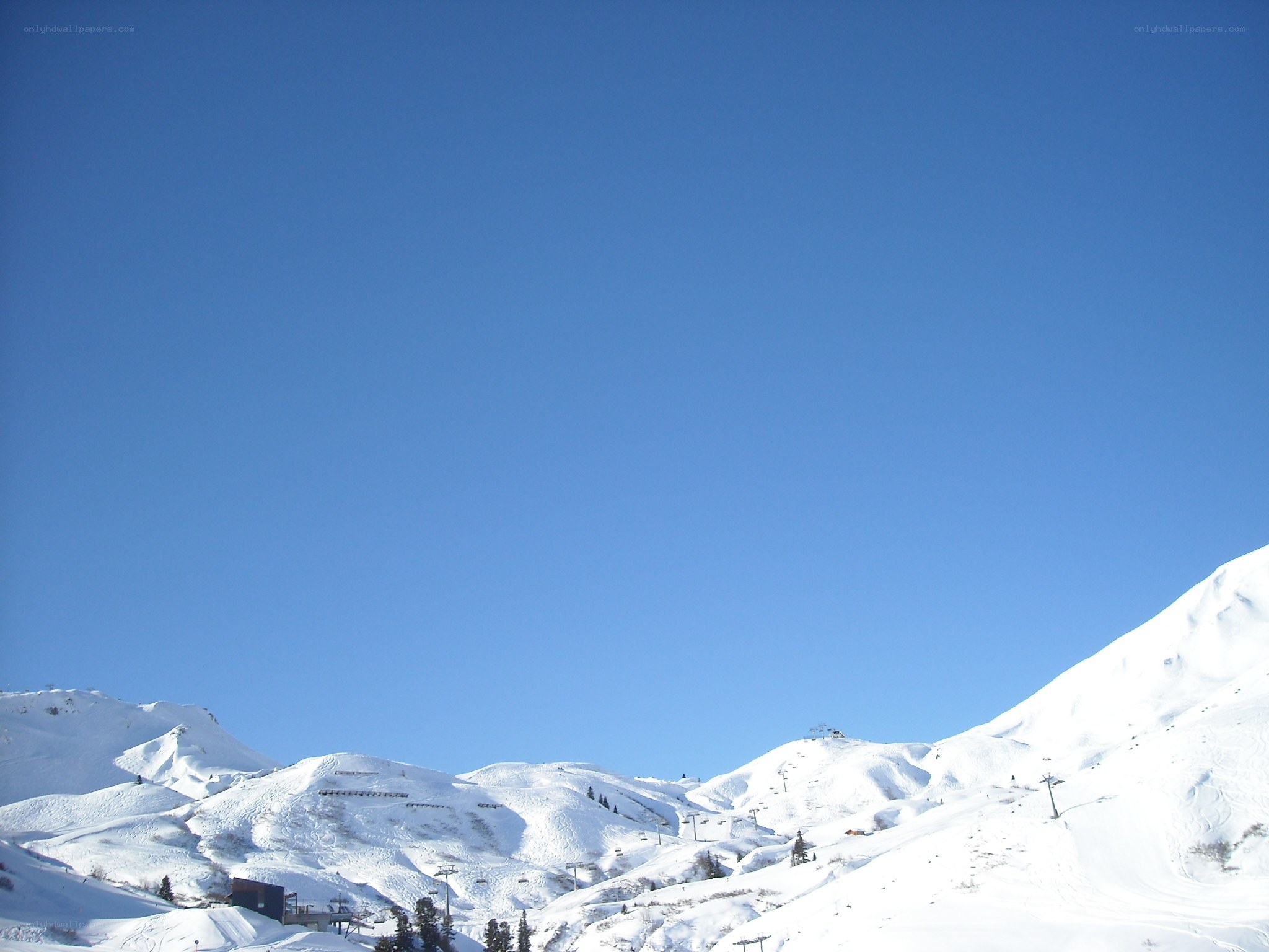 Snowy mountain ski resort