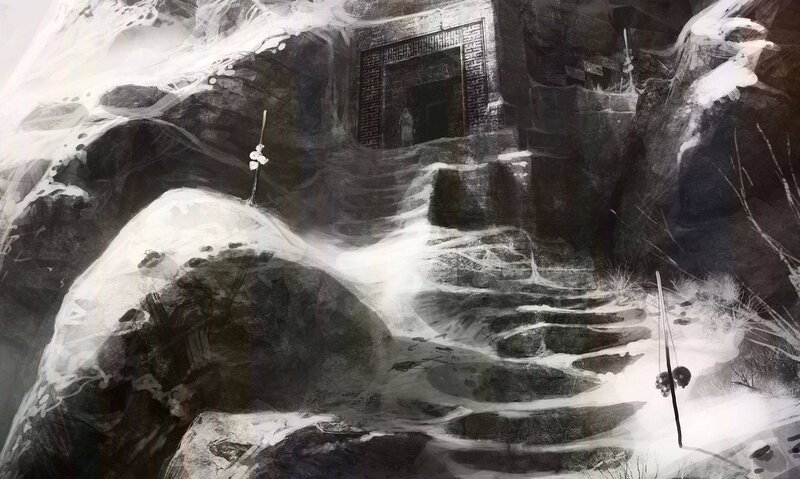 Snowy mountain temple