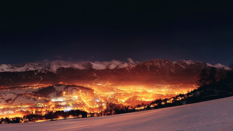 Snowy Mountain Town
