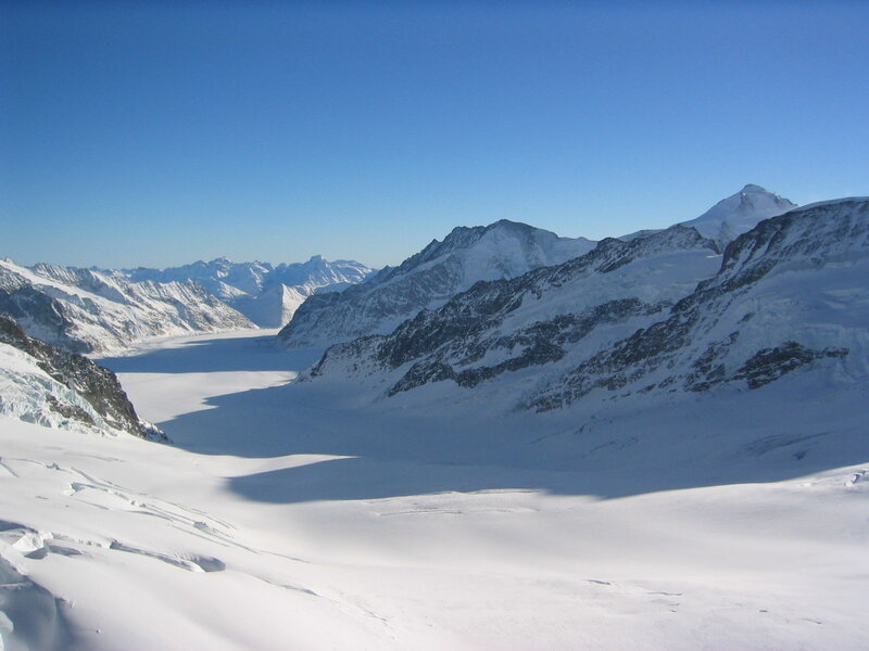 snowy mountain valley