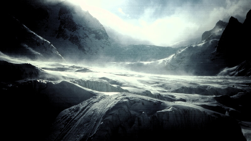 snowy mountain valley