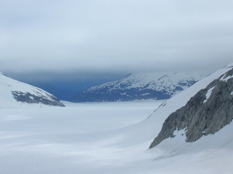snowy mountain valley
