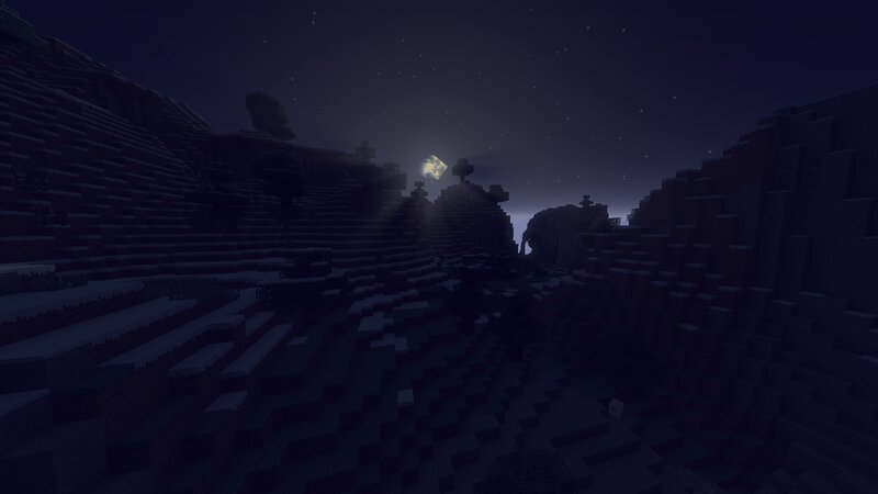 Snowy Mountain Valley — Blue, Dark, Serene