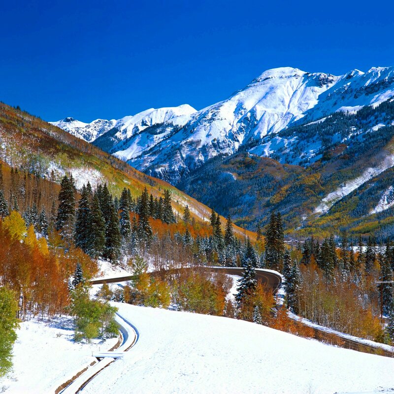 Snowy Mountain Valley — Blue, Serene, Winter