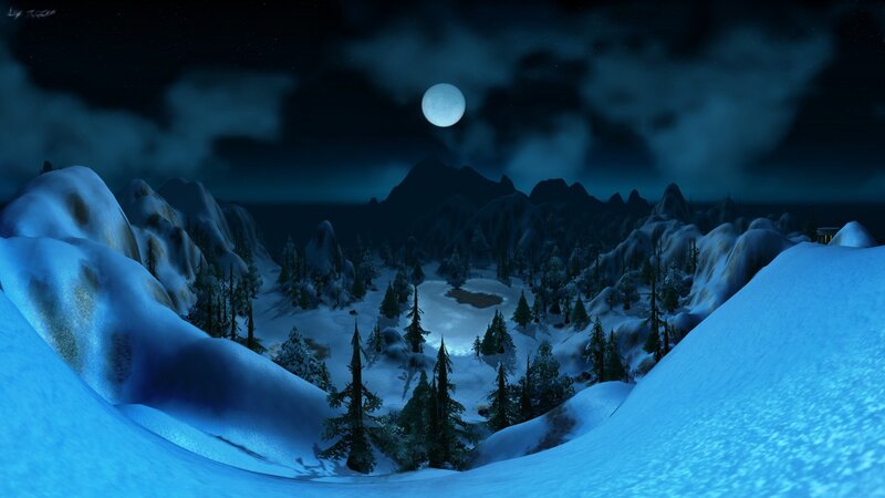 Snowy Mountain Valley — Blue