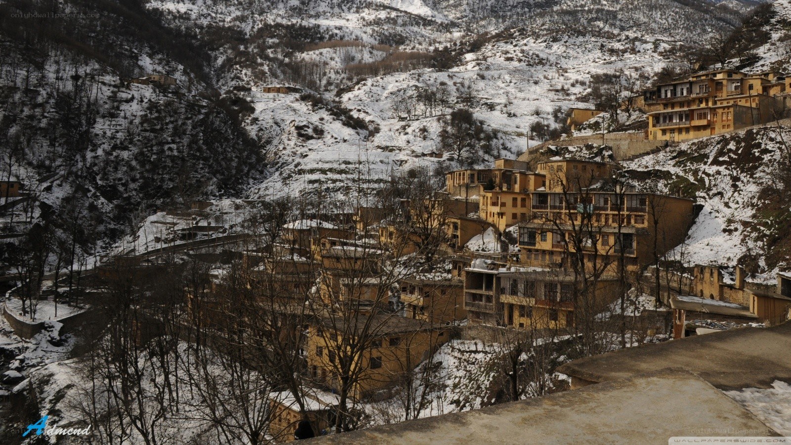 Snowy mountain village