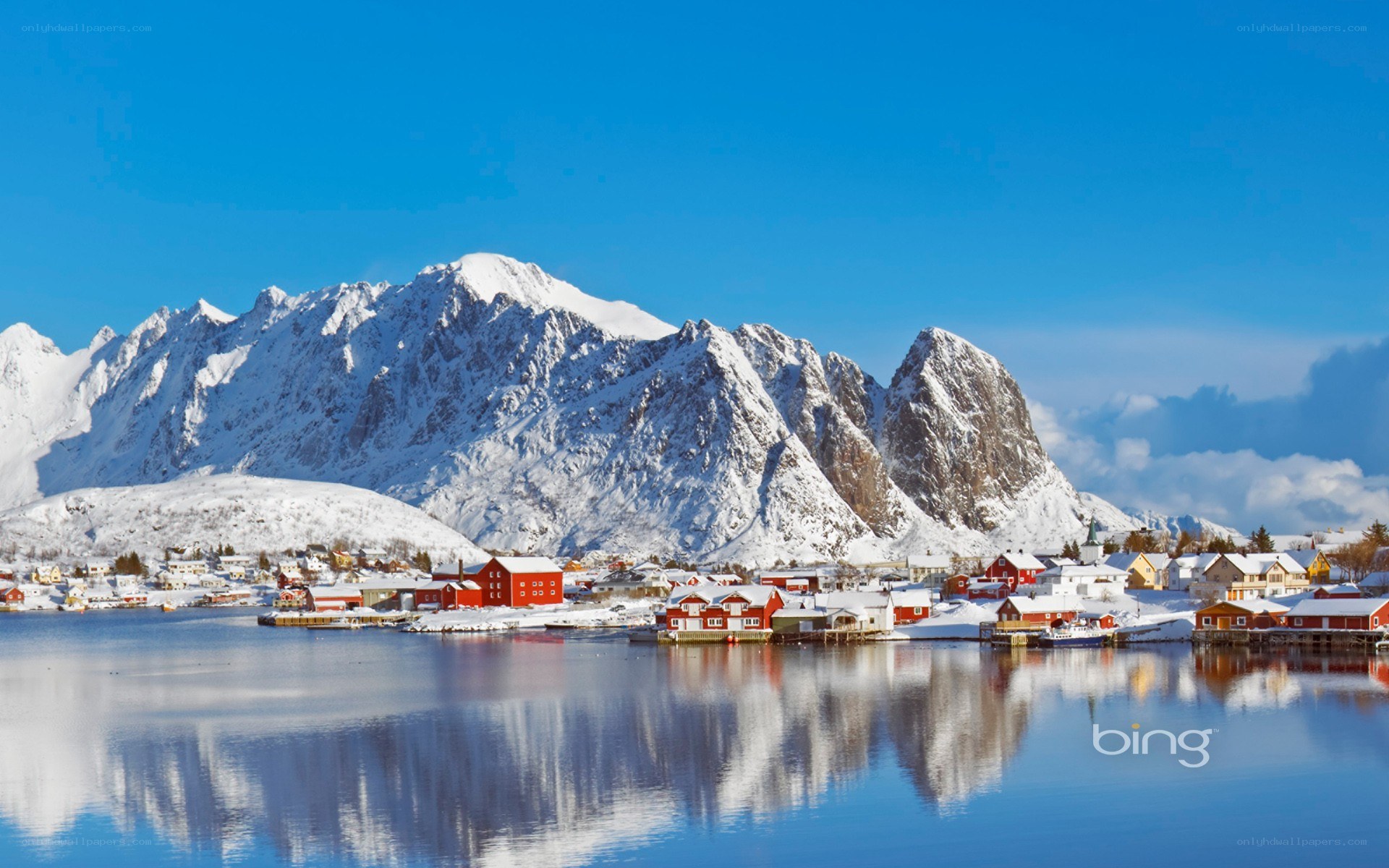 Snowy mountain village