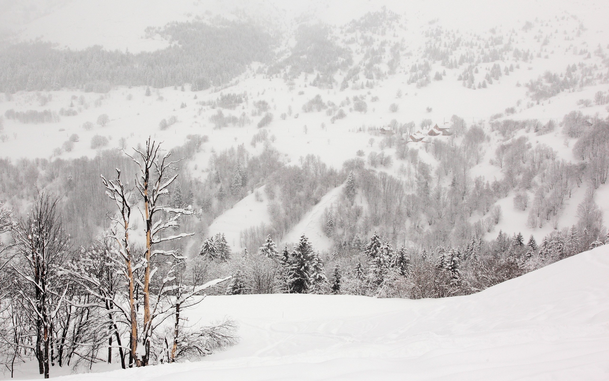 Snowy mountain village