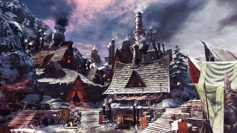 Snowy Mountain Village — Gray