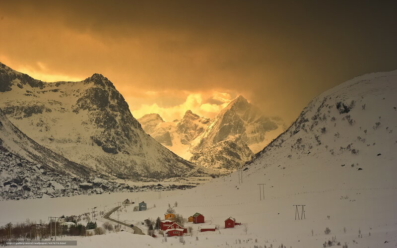 Snowy Mountain Village — Orange