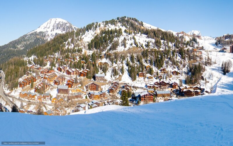 snowy mountain village
