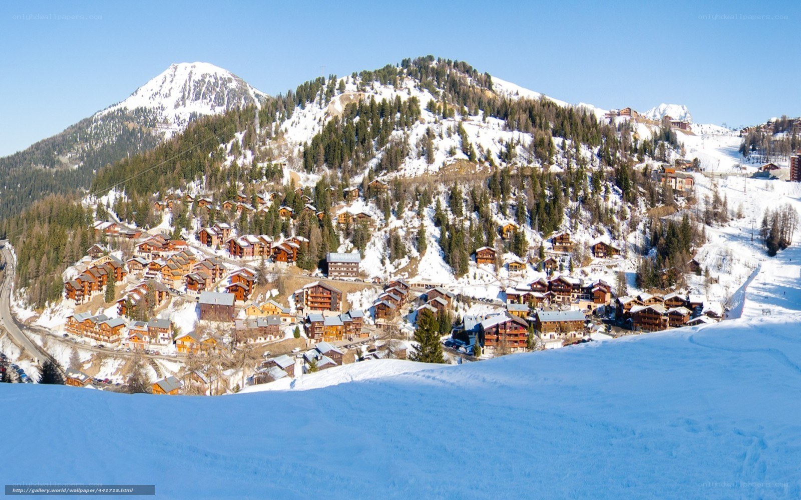 snowy mountain village