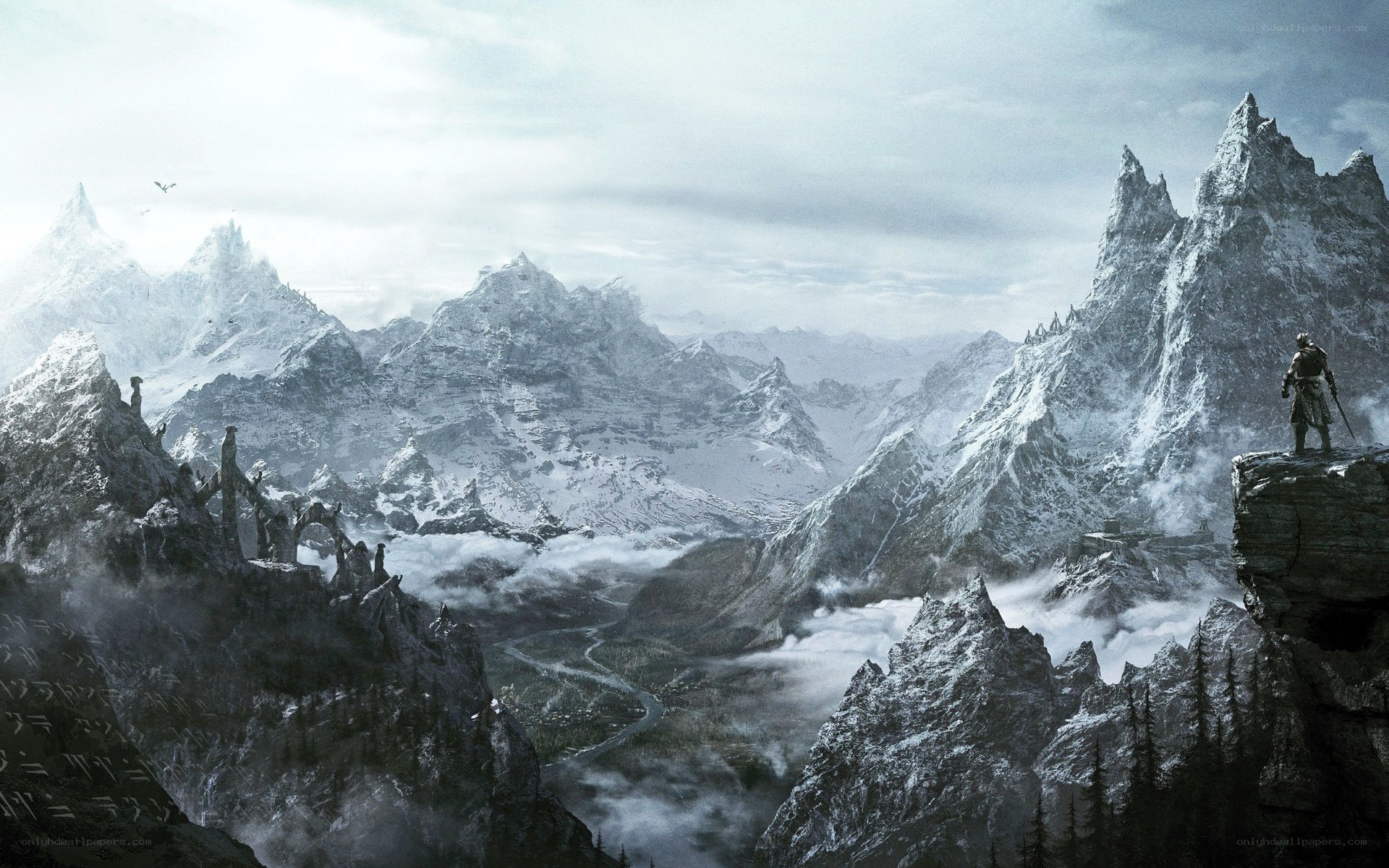 snowy mountain vista