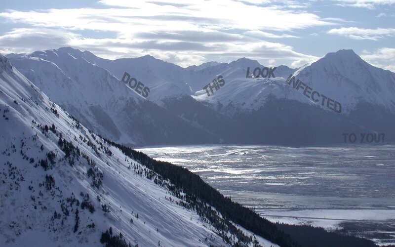 snowy mountains and valley