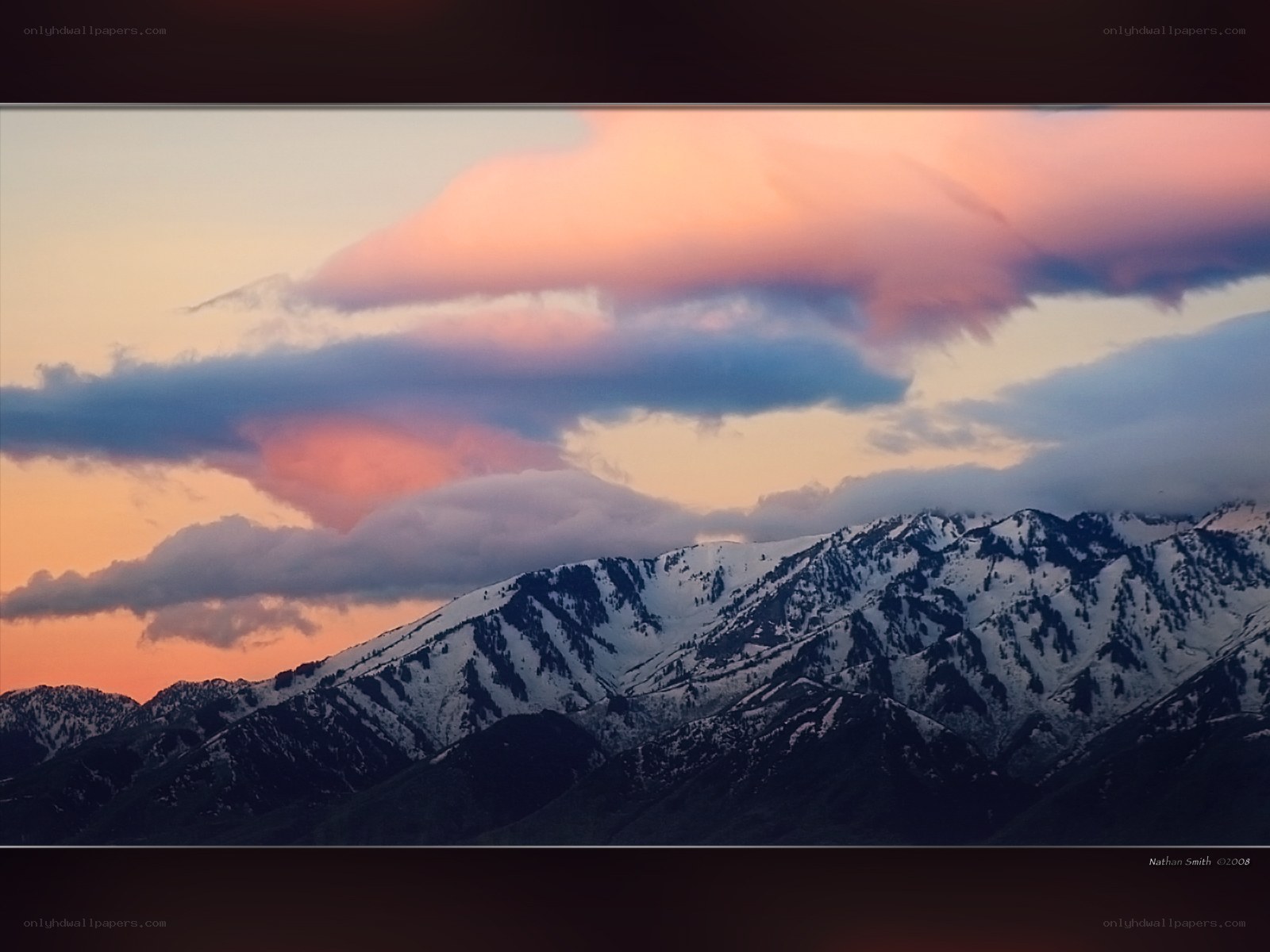 Snowy Mountains at Sunset