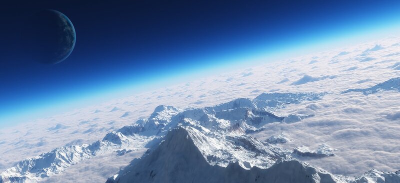 Snowy mountains from space