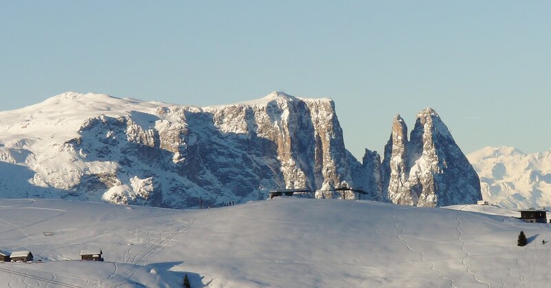Snowy mountains in the Dolomites