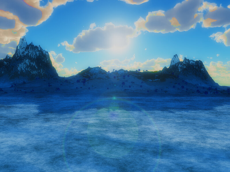 Snowy Mountains Landscape — Blue