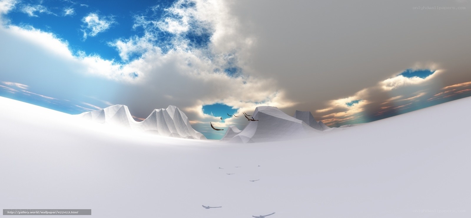 snowy mountains under cloudy sky