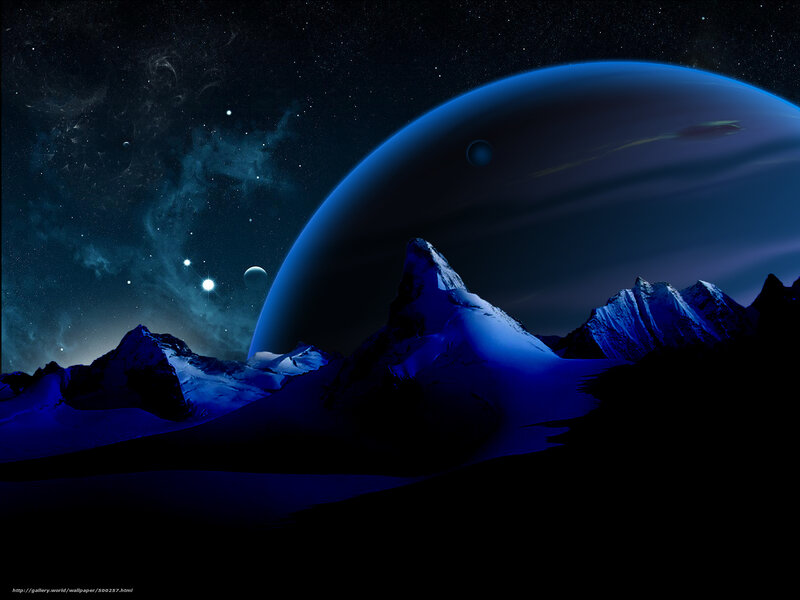 Snowy Mountains under Planet