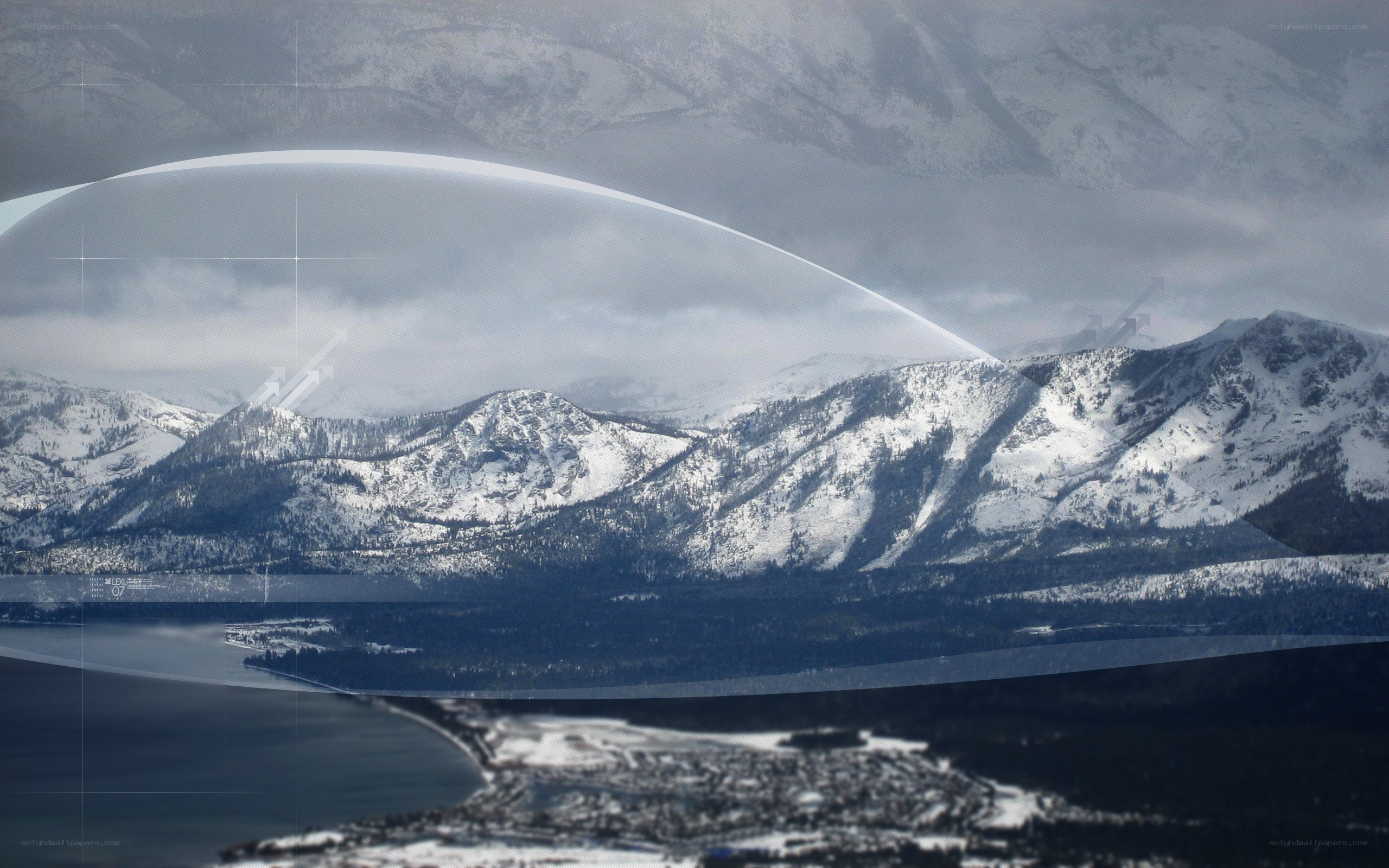snowy mountains with dome