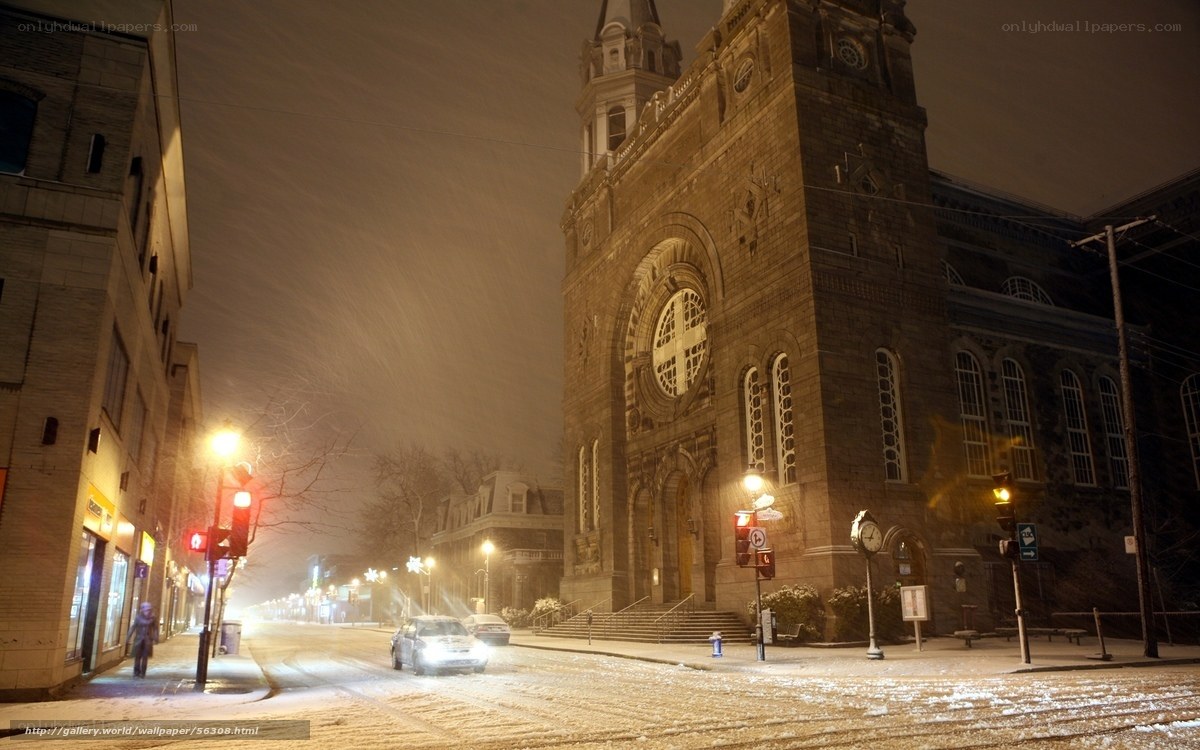Snowy Night at Church