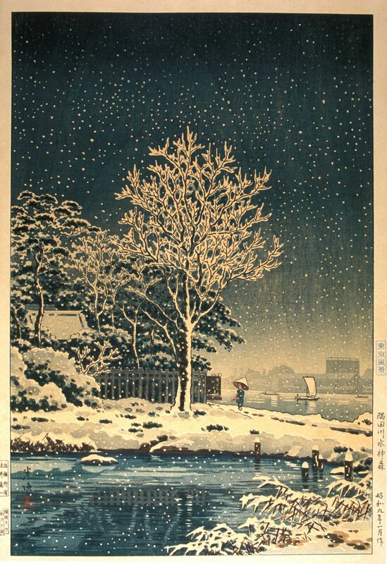 Snowy Night at Kanda River