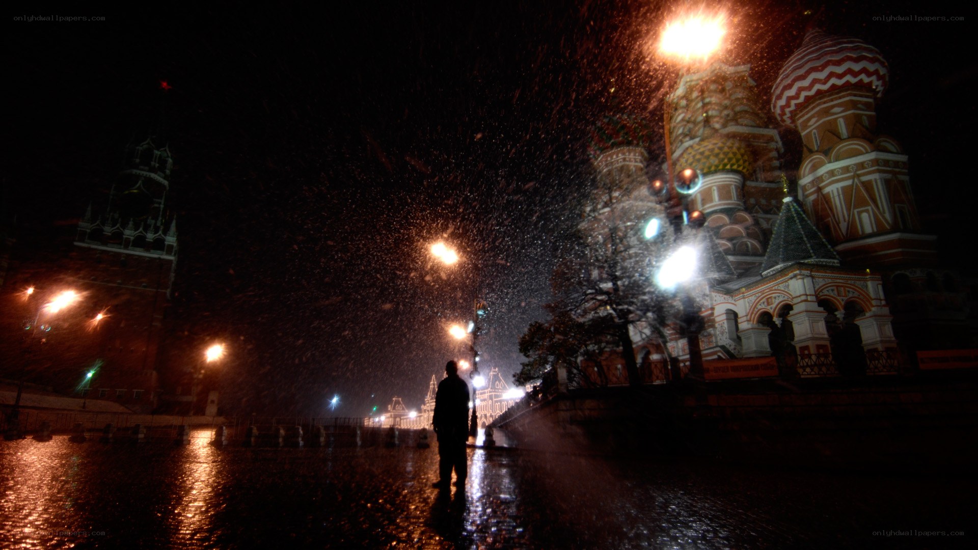 Snowy night at Red Square
