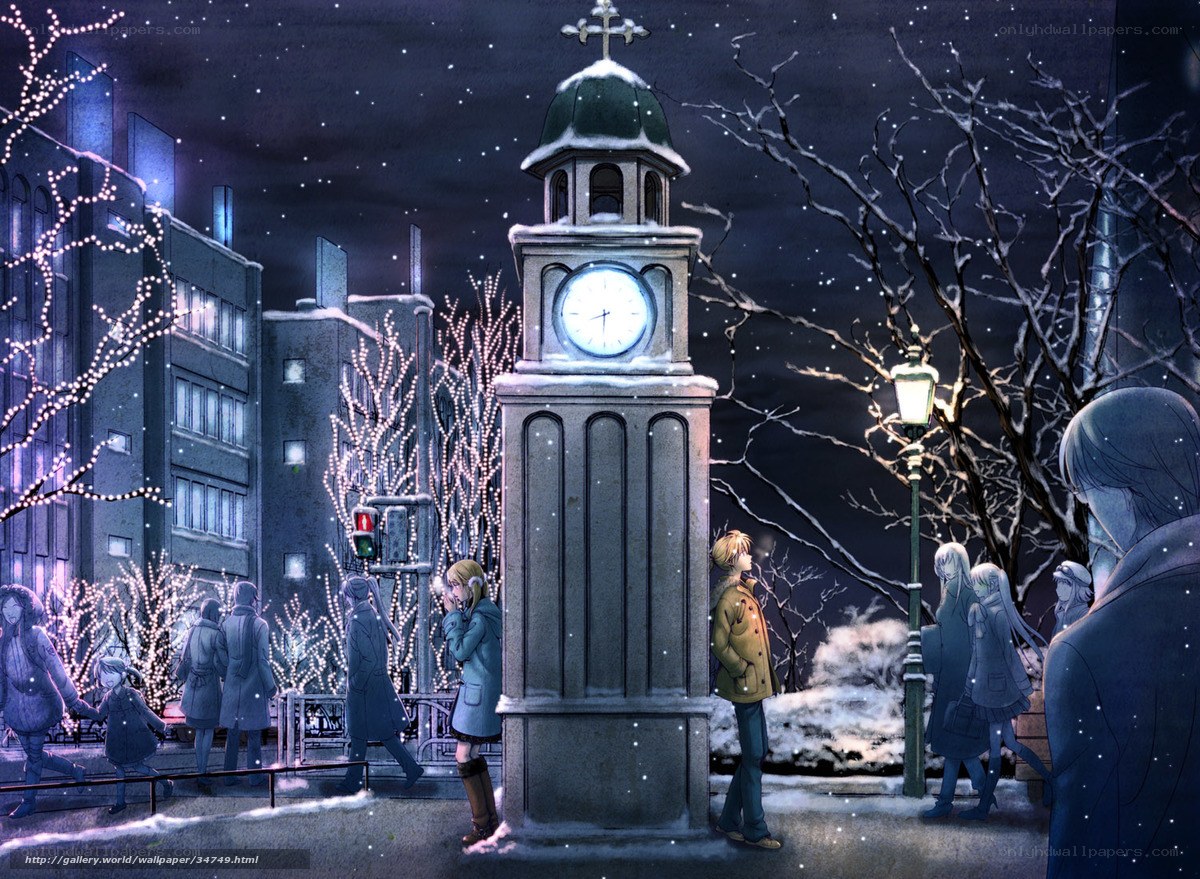 Snowy Night at the Clock Tower