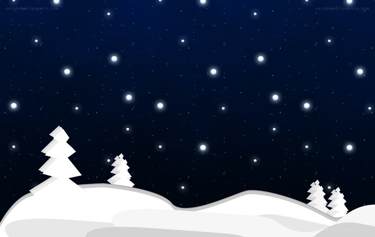 snowy night landscape