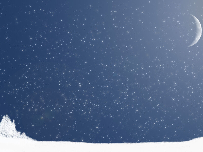 Snowy Night Landscape — Blue