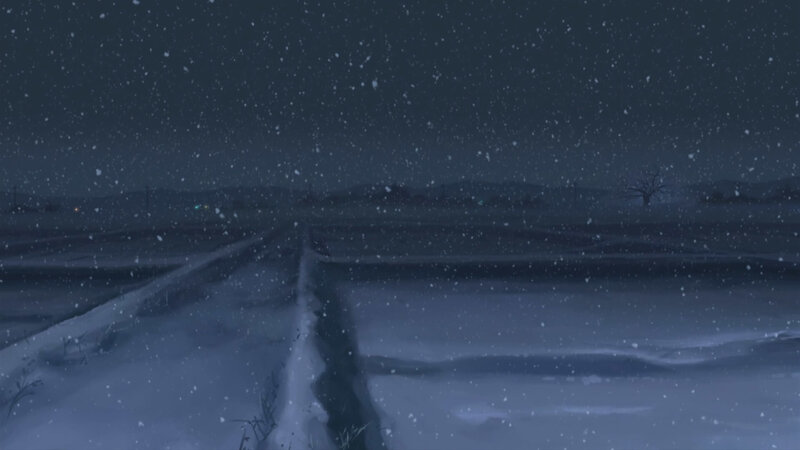 snowy night landscape