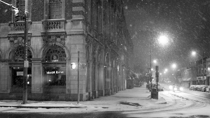Snowy night on Alexander Street