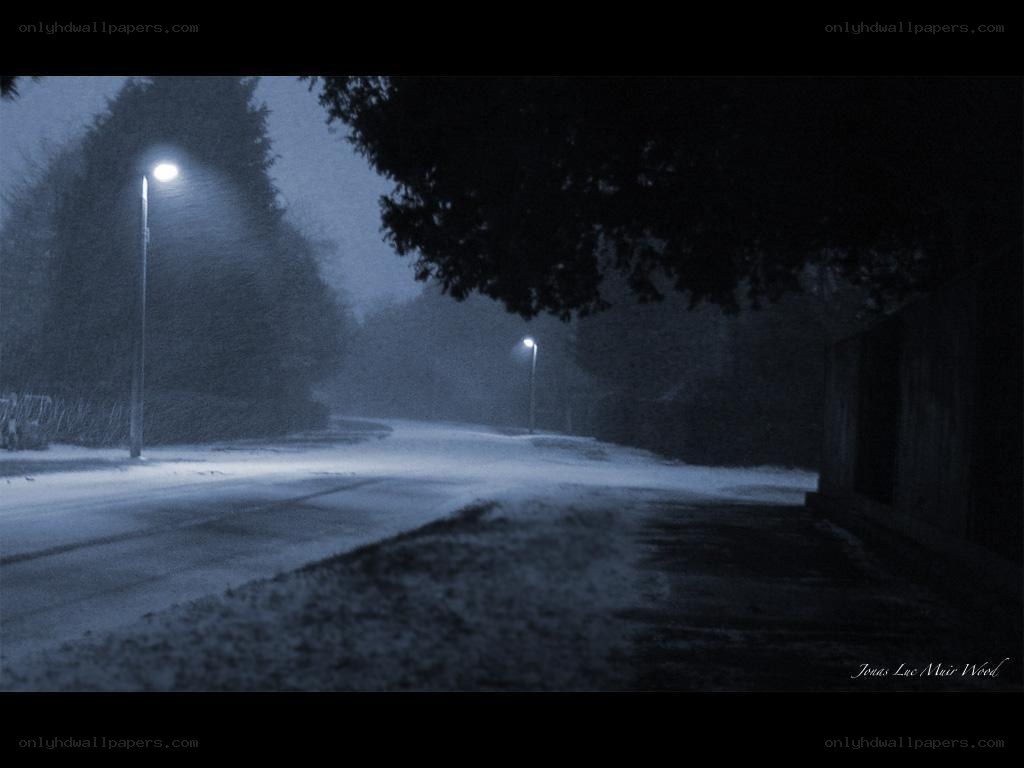Snowy Night Street