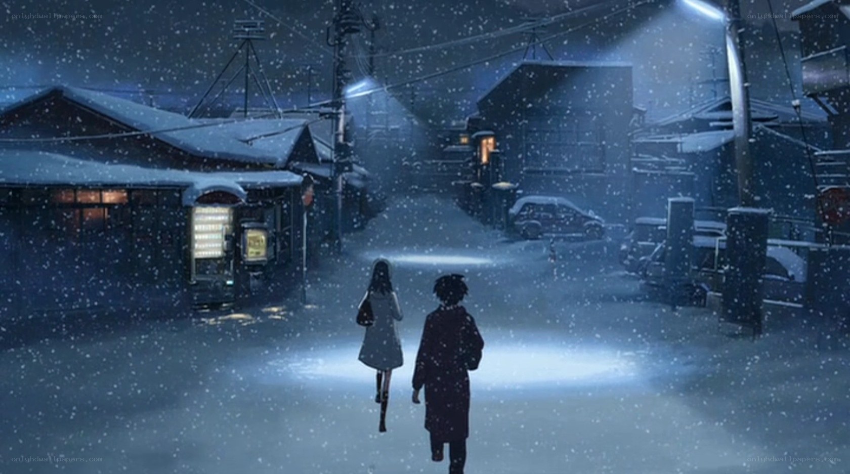 Snowy night walk
