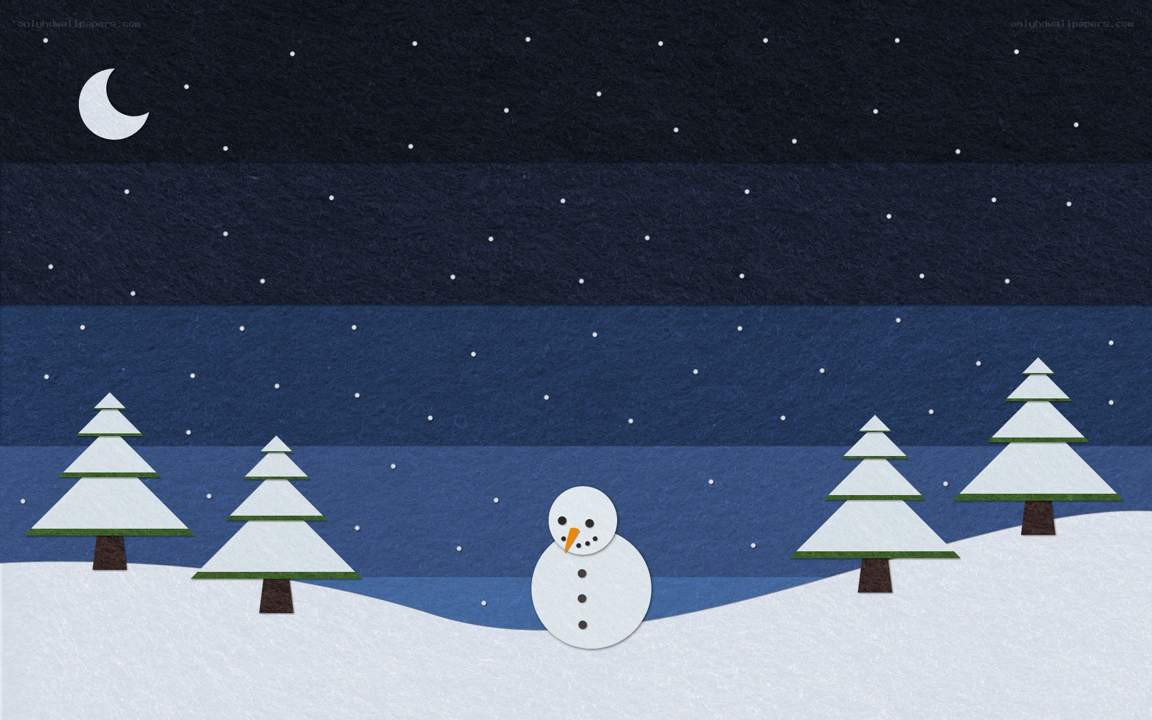 Snowy night with snowman