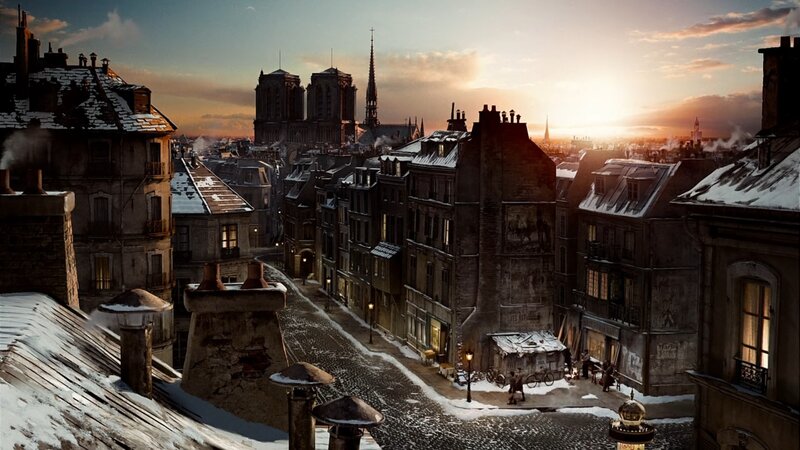 Snowy Paris Street — Brown, Dramatic