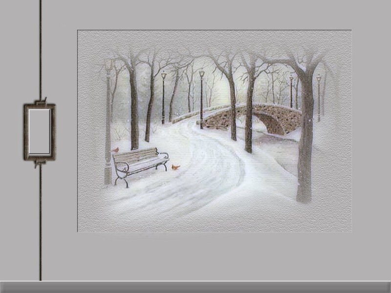 Snowy Park Scene