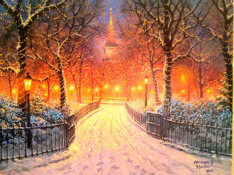 Snowy Path with Church