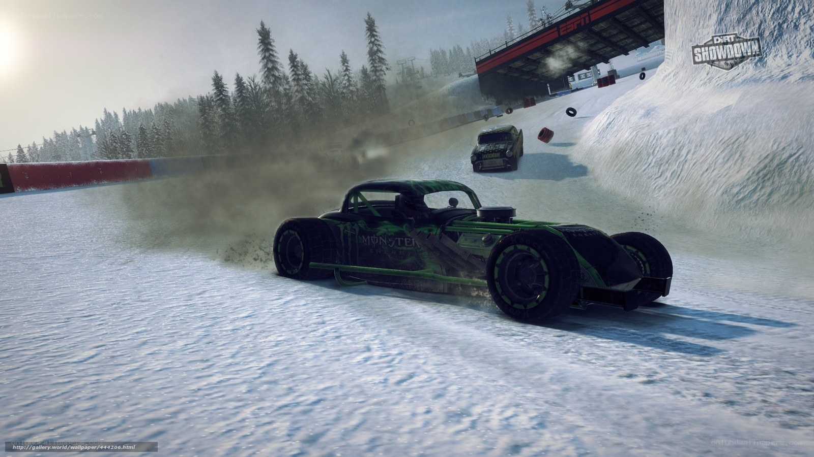 Snowy racing car drift