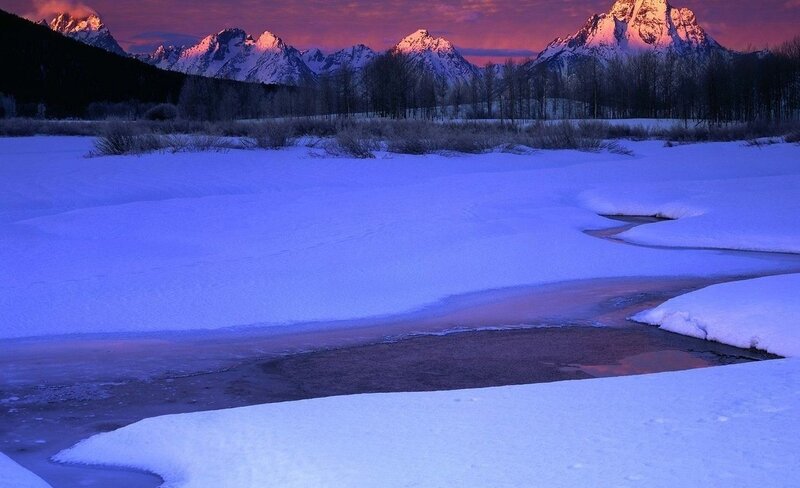 Snowy River at Dusk — Blue