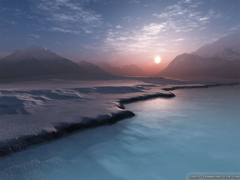 Snowy River at Sunset — Blue