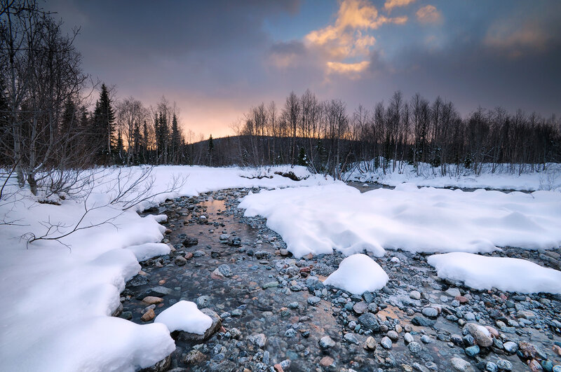 Snowy River in Winter — White