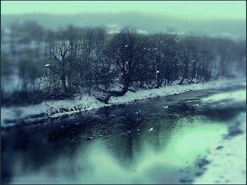 snowy river landscape