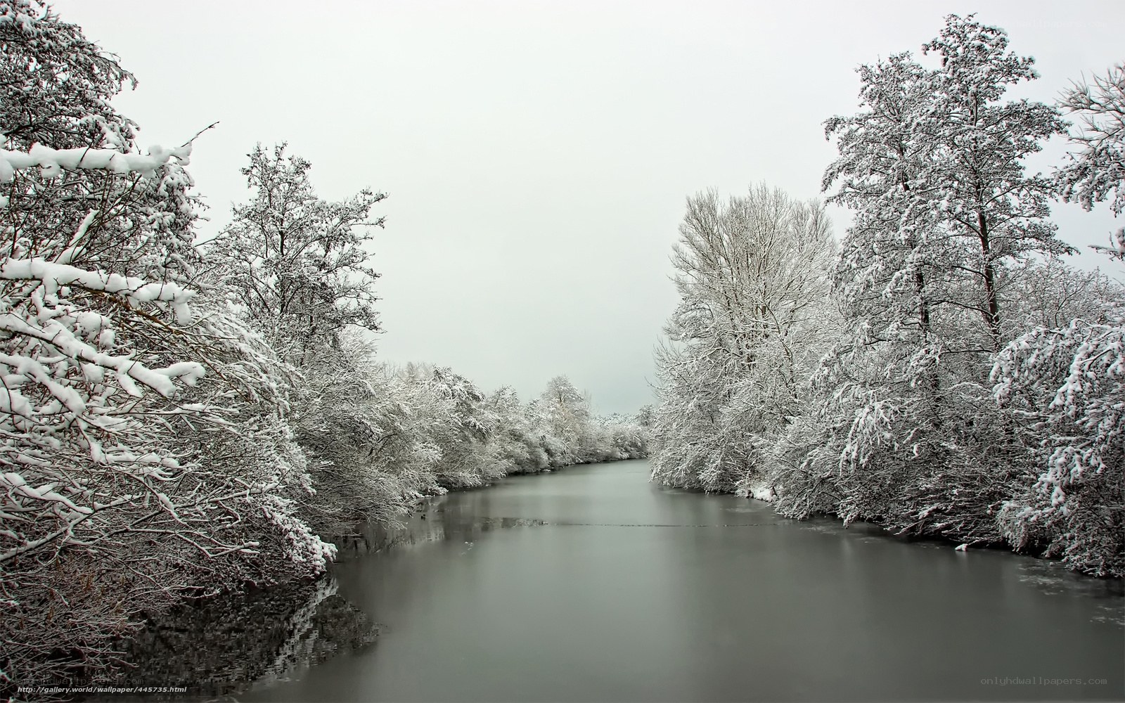Snowy river landscape